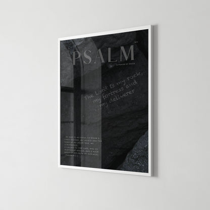 My Rock Psalm 18:2-3 Christian wall art print by Olives & Grace fine art scripture print