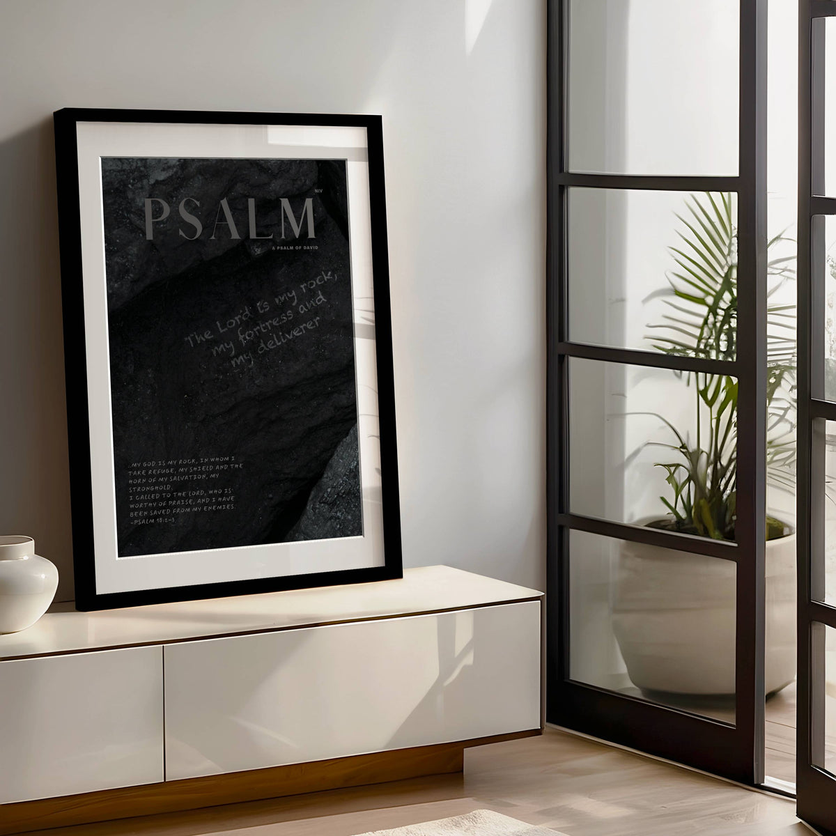 My Rock Psalm 18:2-3 Christian wall art print by Olives & Grace fine art scripture print