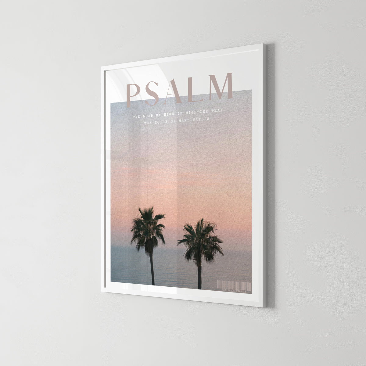 PALM TREES Psalm 93:4 Christian wall art print by Olives & Grace fine art scripture print