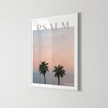 PALM TREES Psalm 93:4 Christian wall art print by Olives & Grace fine art scripture print