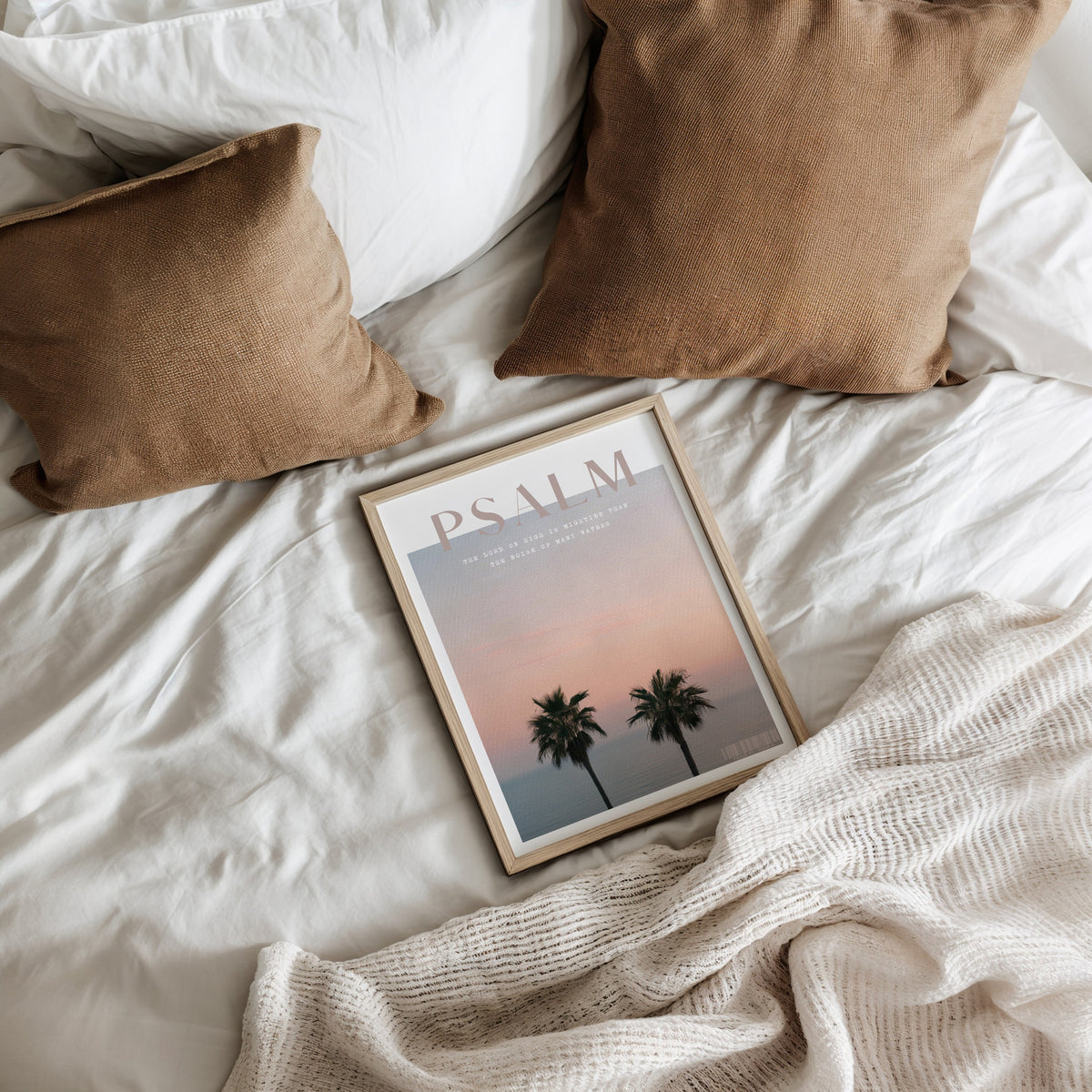 PALM TREES Psalm 93:4 Christian wall art print by Olives & Grace fine art scripture print