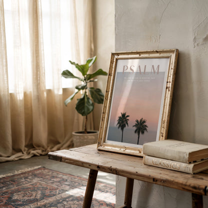 PALM TREES Psalm 93:4 Christian wall art print by Olives & Grace fine art scripture print