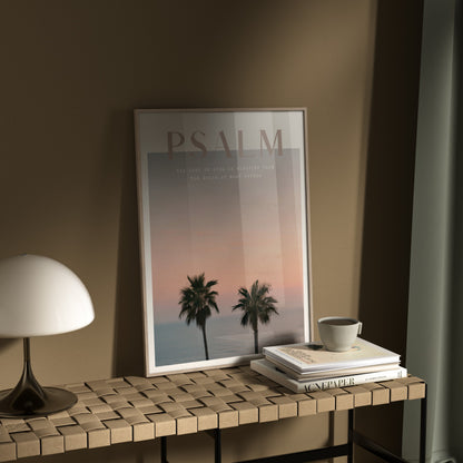 PALM TREES Psalm 93:4 Christian wall art print by Olives & Grace fine art scripture print