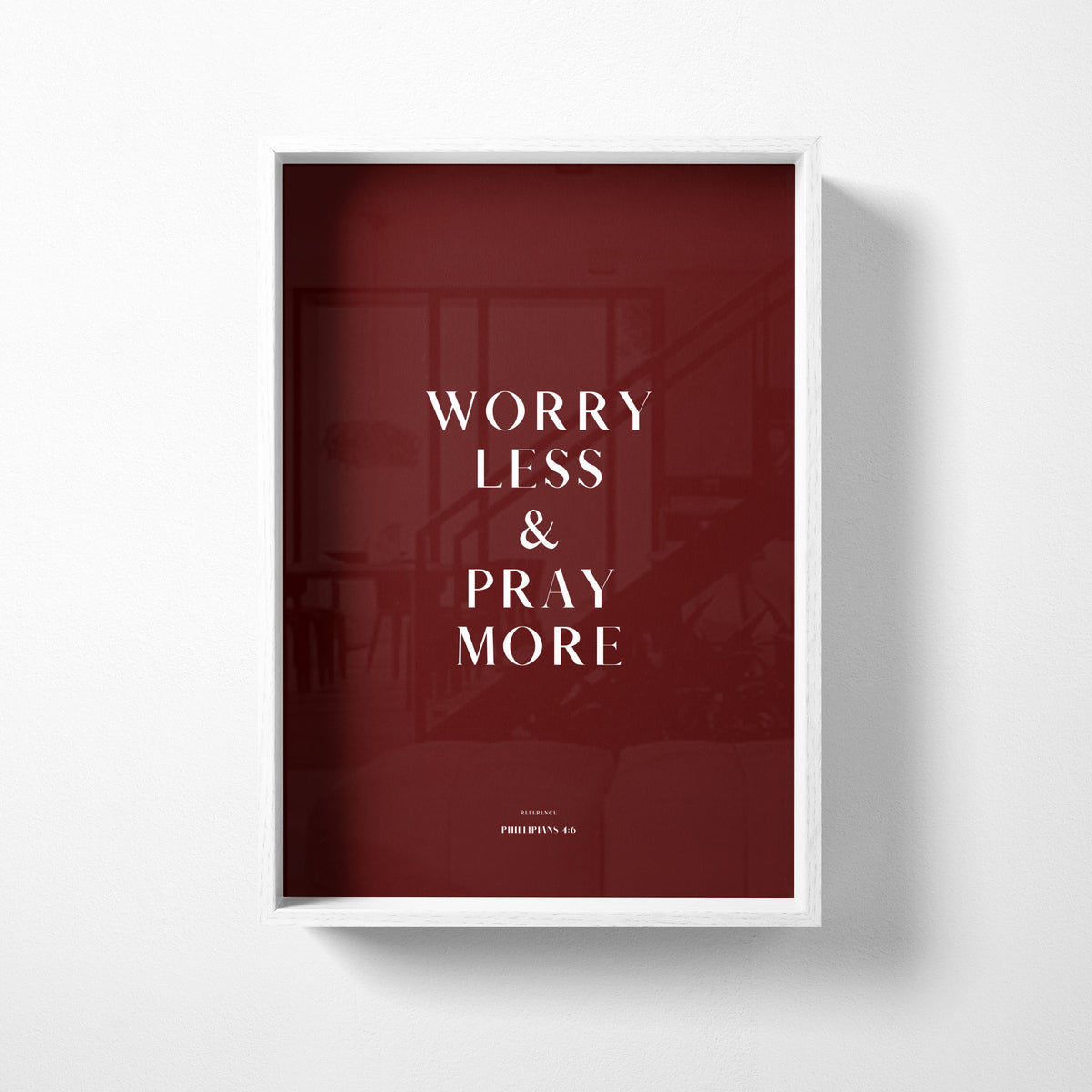 Pray More (Classic) Philippians 4:6 Christian wall art print by Olives & Grace fine art scripture print