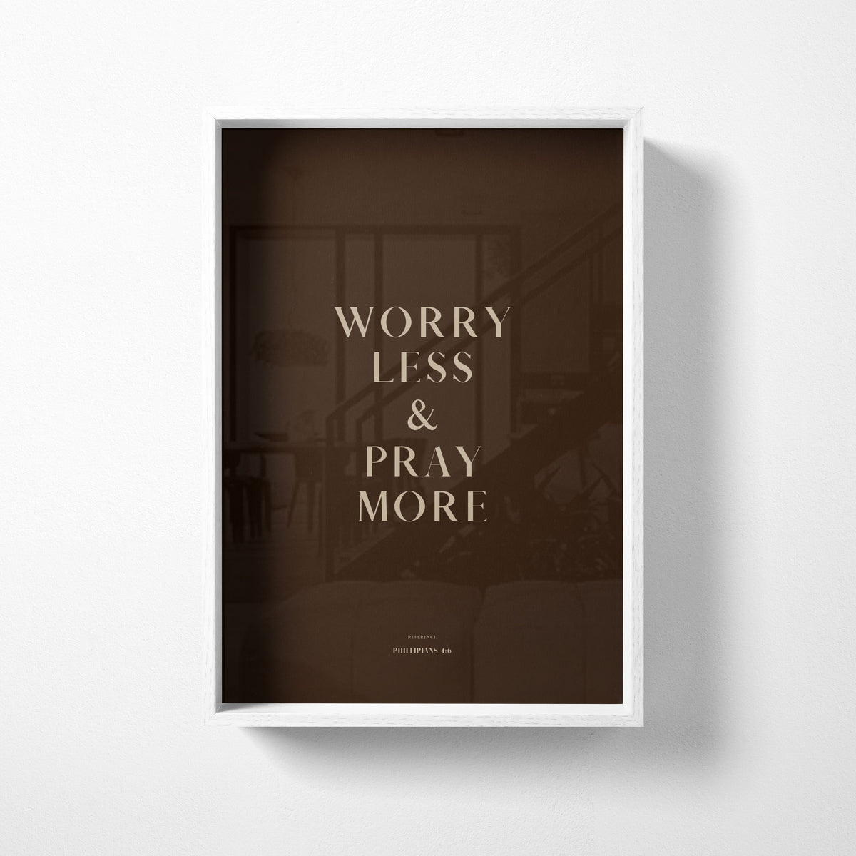 Pray More (Classic) Philippians 4:6 Christian wall art print by Olives & Grace fine art scripture print