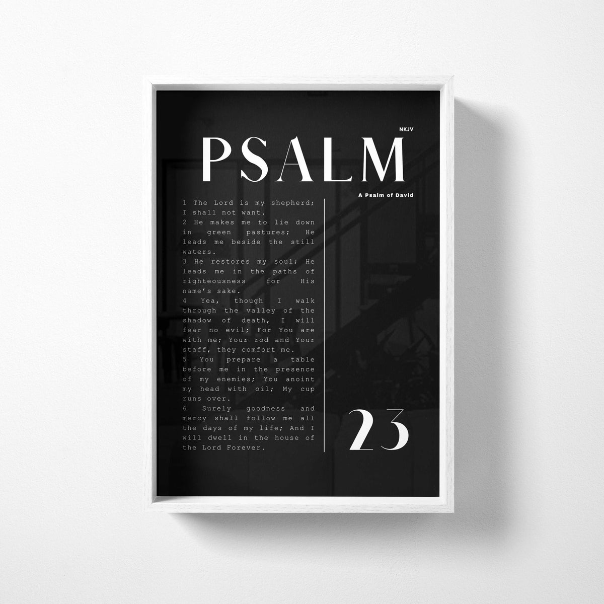 Psalm 23, A Psalm of David Christian wall art print by Olives & Grace fine art scripture print