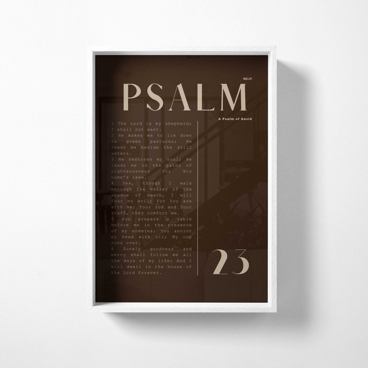 Psalm 23, A Psalm of David Christian wall art print by Olives & Grace fine art scripture print