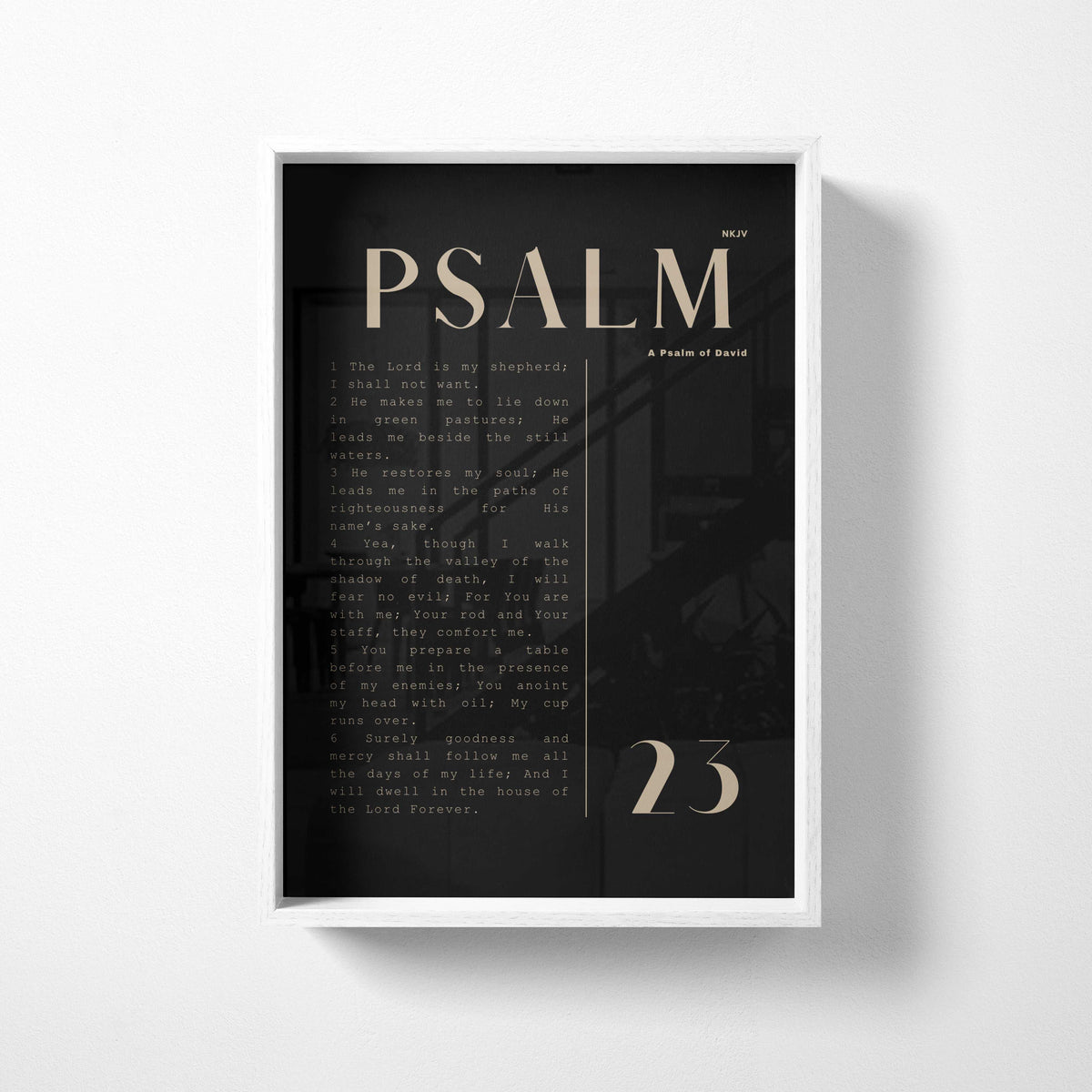 Psalm 23, A Psalm of David Christian wall art print by Olives & Grace fine art scripture print