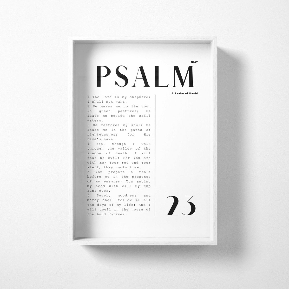 Psalm 23, A Psalm of David Christian wall art print by Olives & Grace fine art scripture print