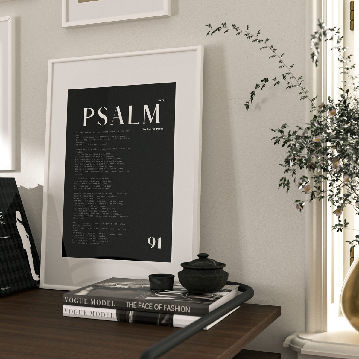 PSALM 91 Christian wall art print by Olives & Grace fine art scripture typography print