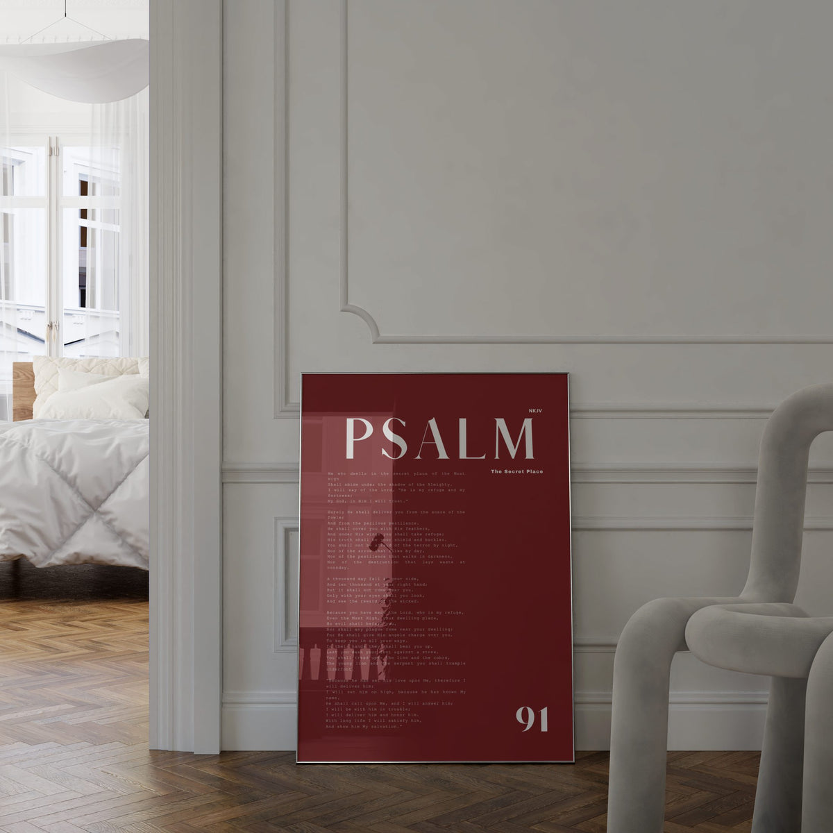PSALM 91 Christian wall art print by Olives & Grace fine art scripture typography print
