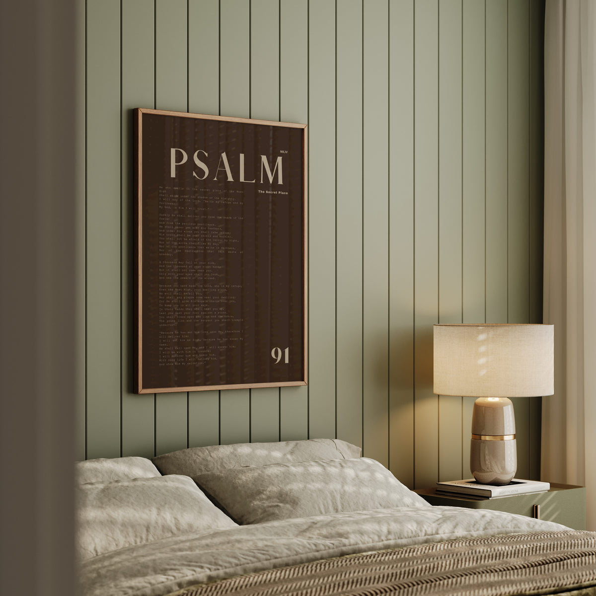 PSALM 91 Christian wall art print by Olives & Grace fine art scripture typography print