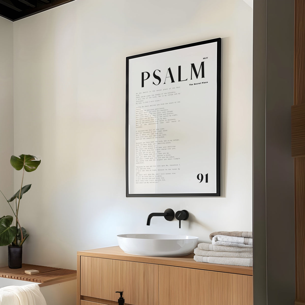PSALM 91 Christian wall art print by Olives & Grace fine art scripture typography print