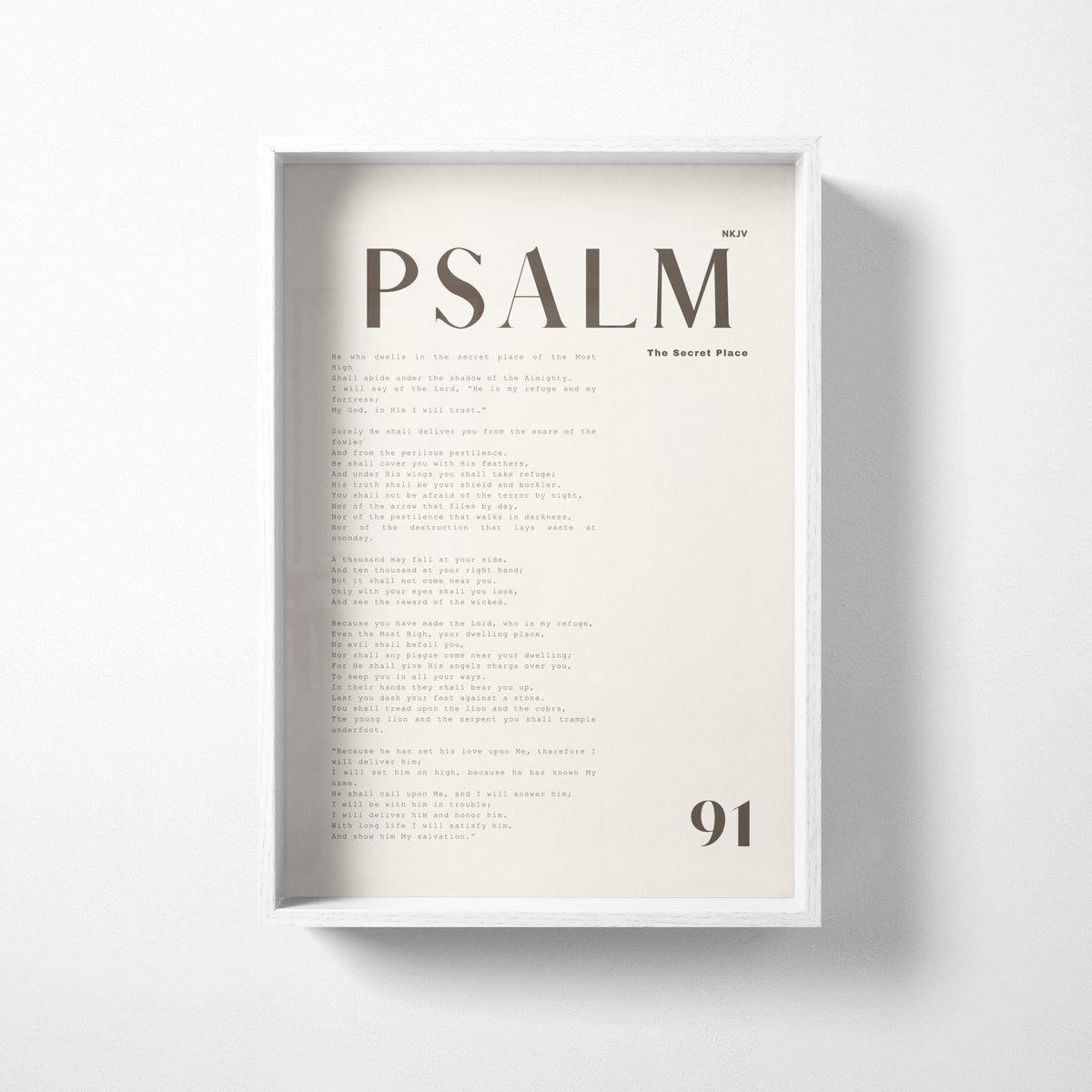 PSALM 91 Christian wall art print by Olives & Grace fine art scripture typography print