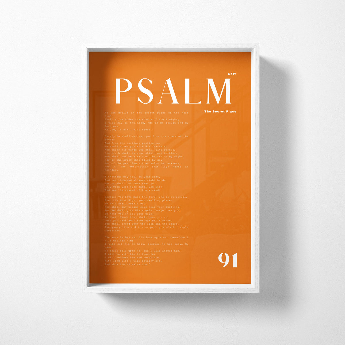 PSALM 91 Christian wall art print by Olives & Grace fine art scripture typography print