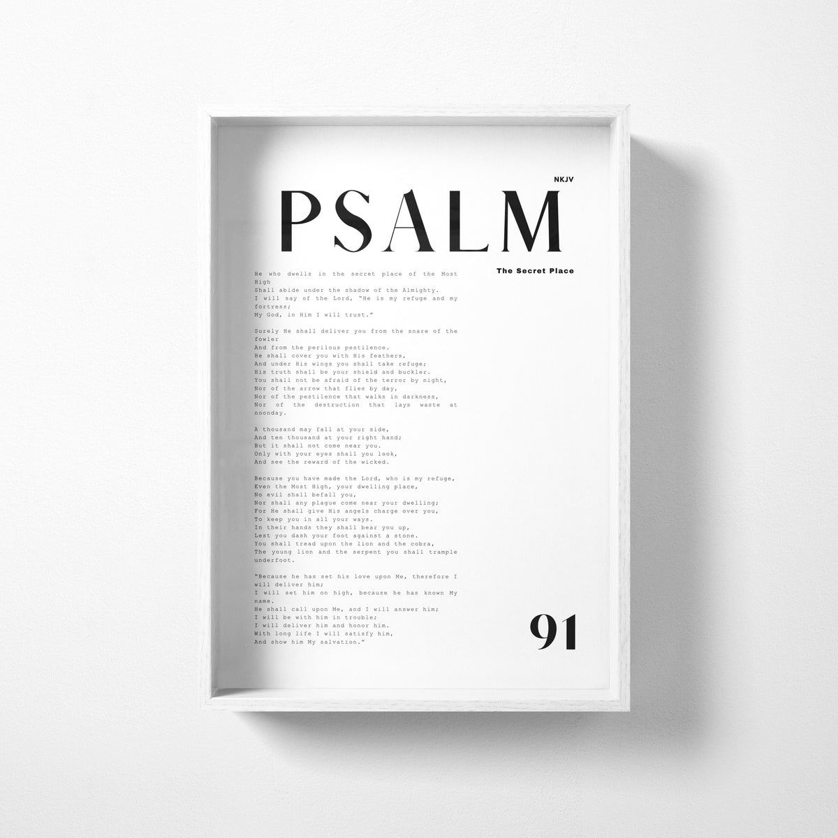 PSALM 91 Christian wall art print by Olives & Grace fine art scripture typography print