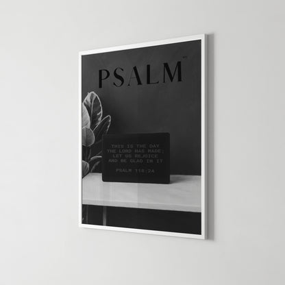 Rejoice Psalm 118:24 Christian wall art print by Olives & Grace fine art scripture print