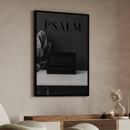Rejoice Psalm 118:24 Christian wall art print by Olives & Grace fine art scripture print