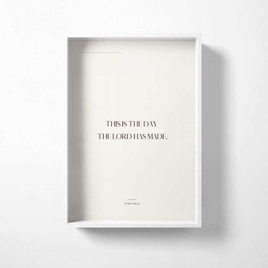The Day Psalm 118:24 Christian wall art print by Olives & Grace fine art scripture print