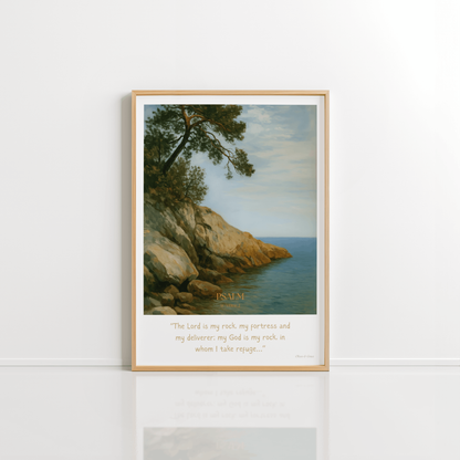 The Rock Psalm 18:2 Christian wall art print by Olives & Grace fine art scripture print