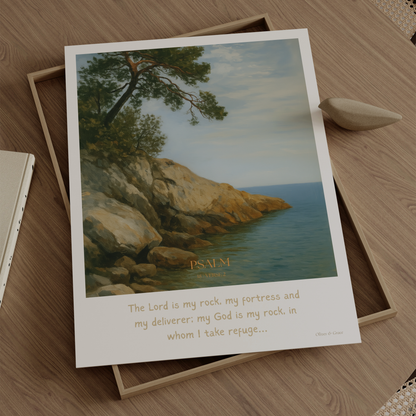 The Rock Psalm 18:2 Christian wall art print by Olives & Grace fine art scripture print