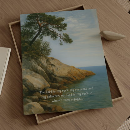 The Rock Psalm 18:2 Christian wall art print by Olives & Grace fine art scripture print