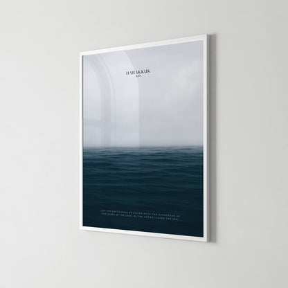The Sea Nº 1 Habakkuk 2:14 Christian wall art print by Olives & Grace fine art scripture print