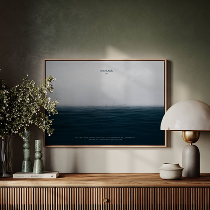 The Sea Nº2 Habakkuk 2:14 Christian wall art print by Olives & Grace fine art scripture print