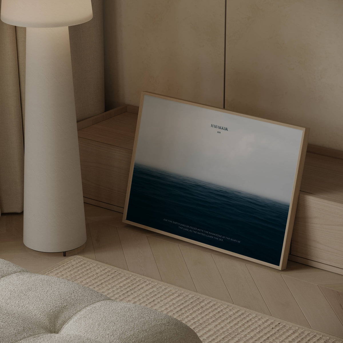 The Sea Nº2 Habakkuk 2:14 Christian wall art print by Olives & Grace fine art scripture print