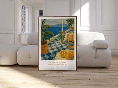 The Terrace Psalm 118:24 Christian wall art print by Olives & Grace fine art scripture print