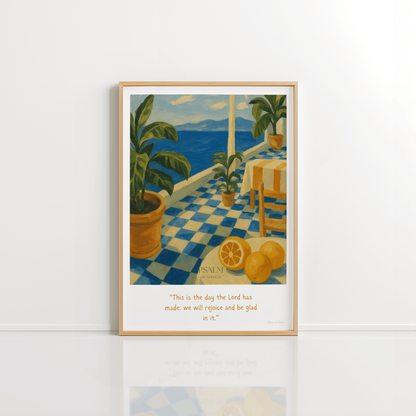 The Terrace Psalm 118:24 Christian wall art print by Olives & Grace fine art scripture print