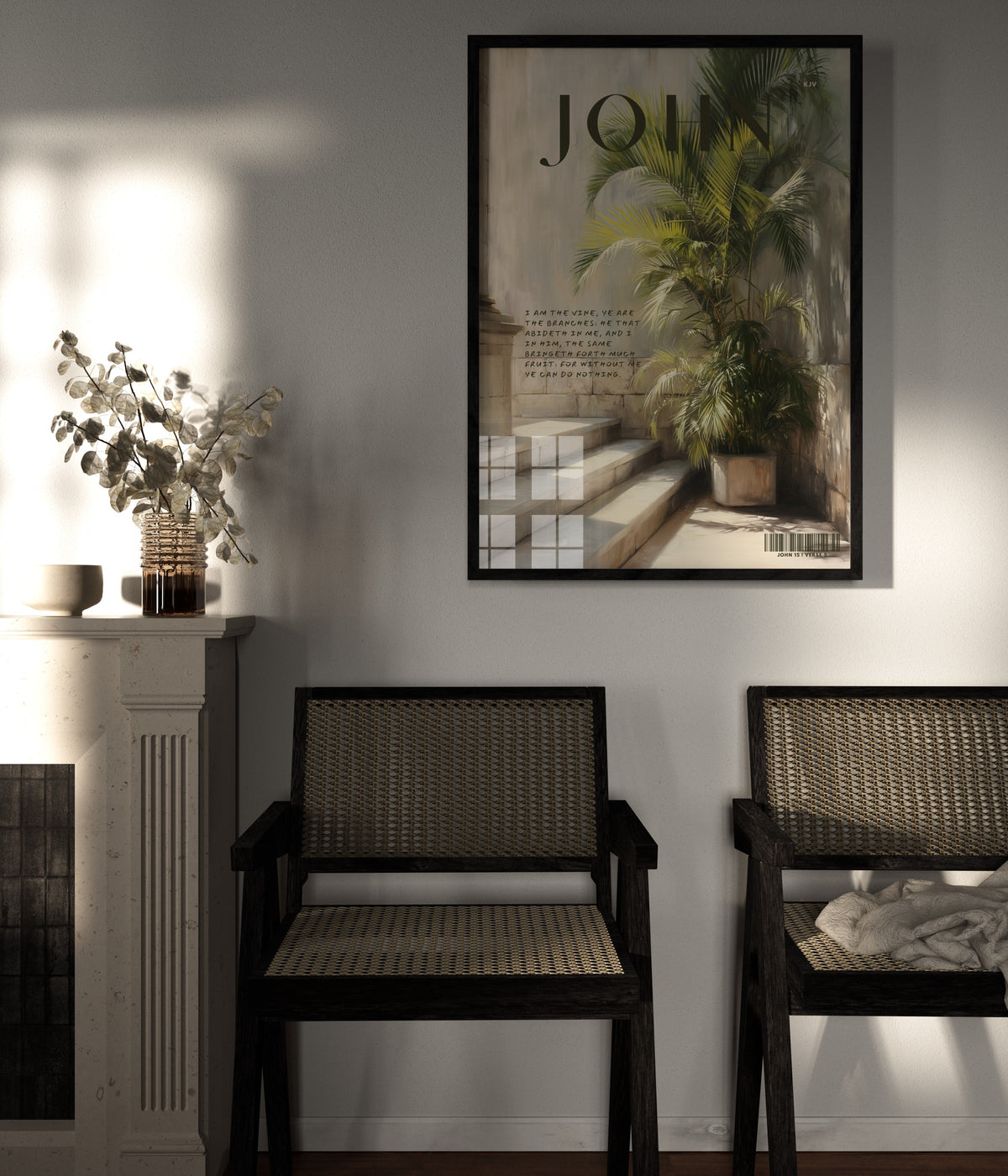The Vine John 15:5 Christian wall art print by Olives & Grace fine art scripture print