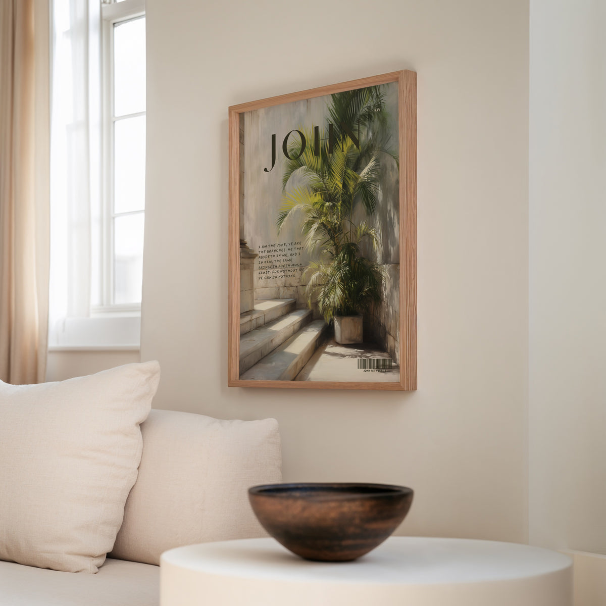 The Vine John 15:5 Christian wall art print by Olives & Grace fine art scripture print