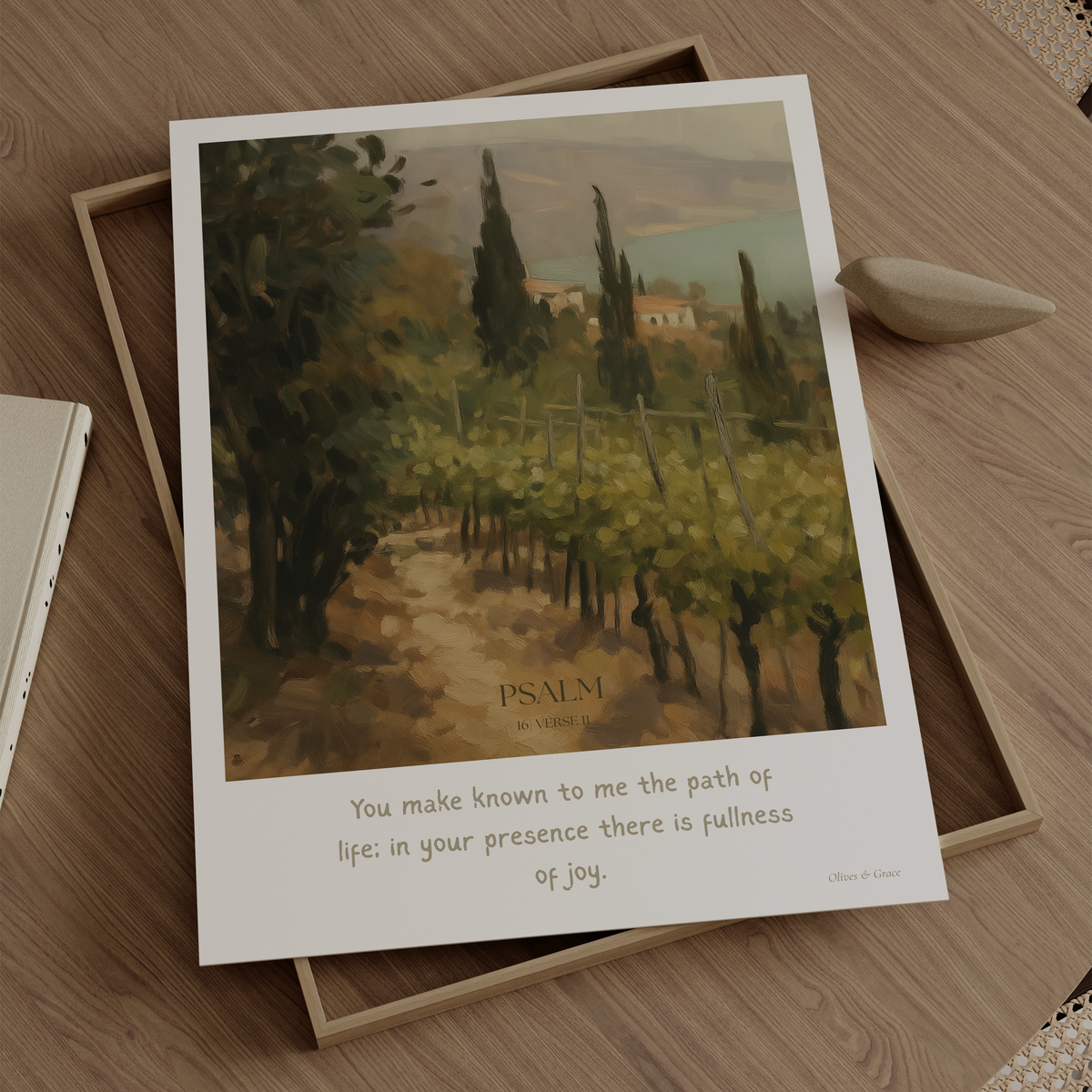 The Vineyard Psalm 16:11 Christian wall art print by Olives & Grace fine art scripture print
