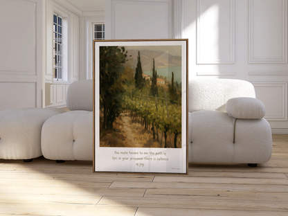 The Vineyard Psalm 16:11 Christian wall art print by Olives & Grace fine art scripture print