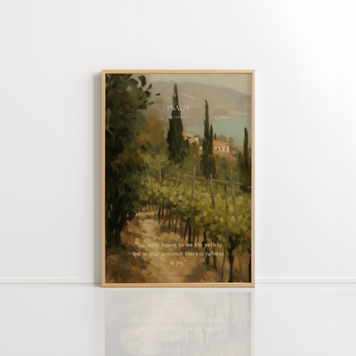 The Vineyard Psalm 16:11 Christian wall art print by Olives & Grace fine art scripture print