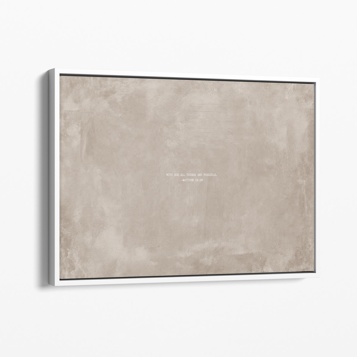 Oat scripture art print with Matthew 19:26 in a white frame