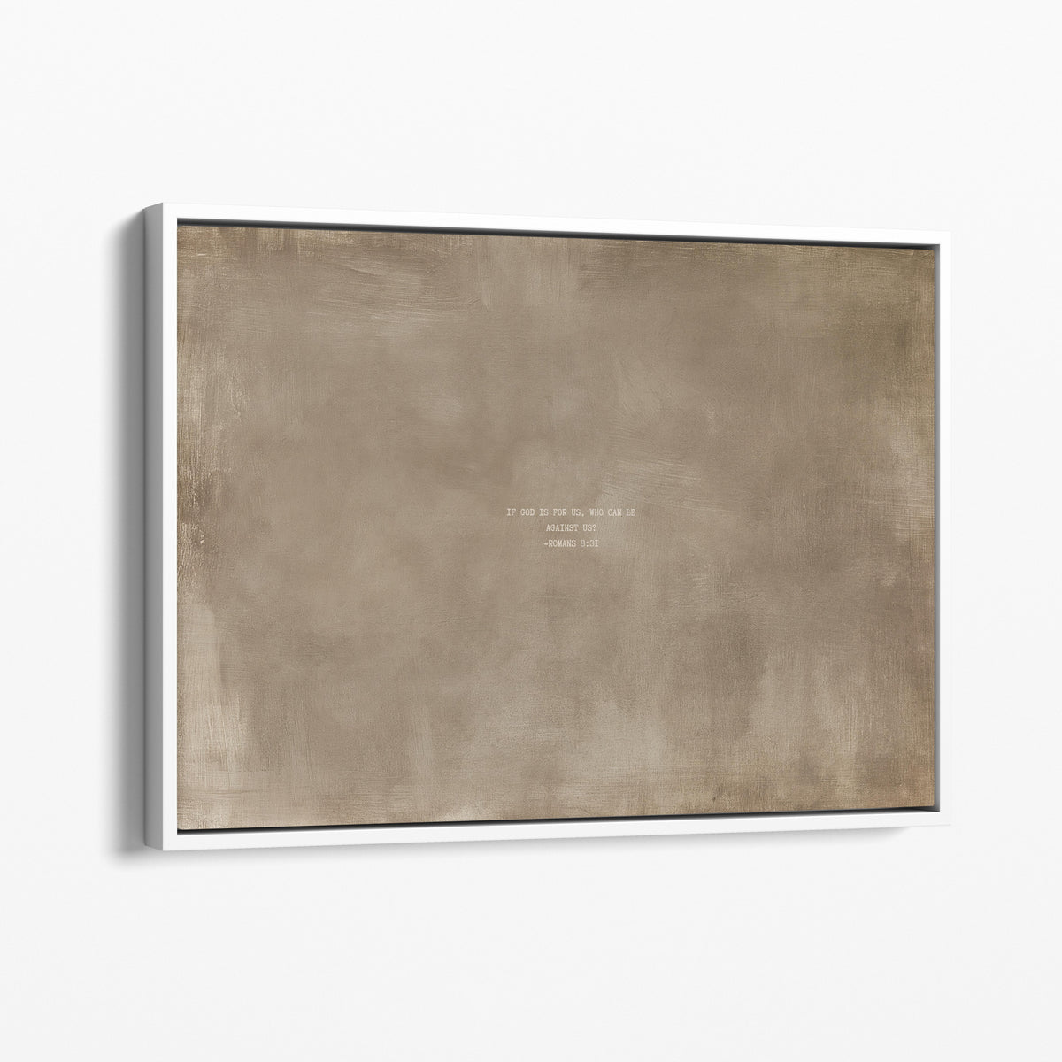 Clay scripture art print with Romans 8:31 in a white frame