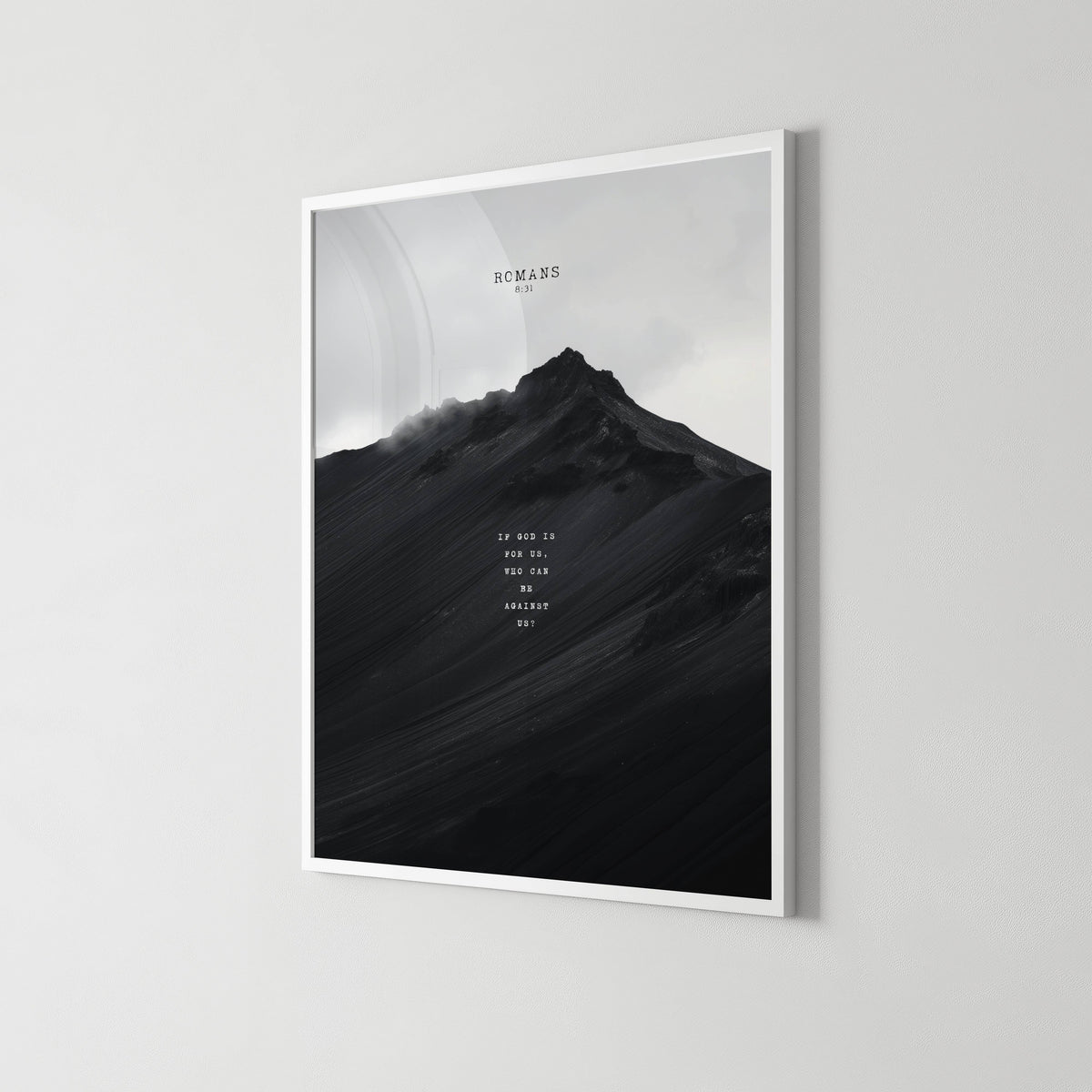 Who Romans 8:31 Christian wall art print by Olives & Grace fine art scripture print