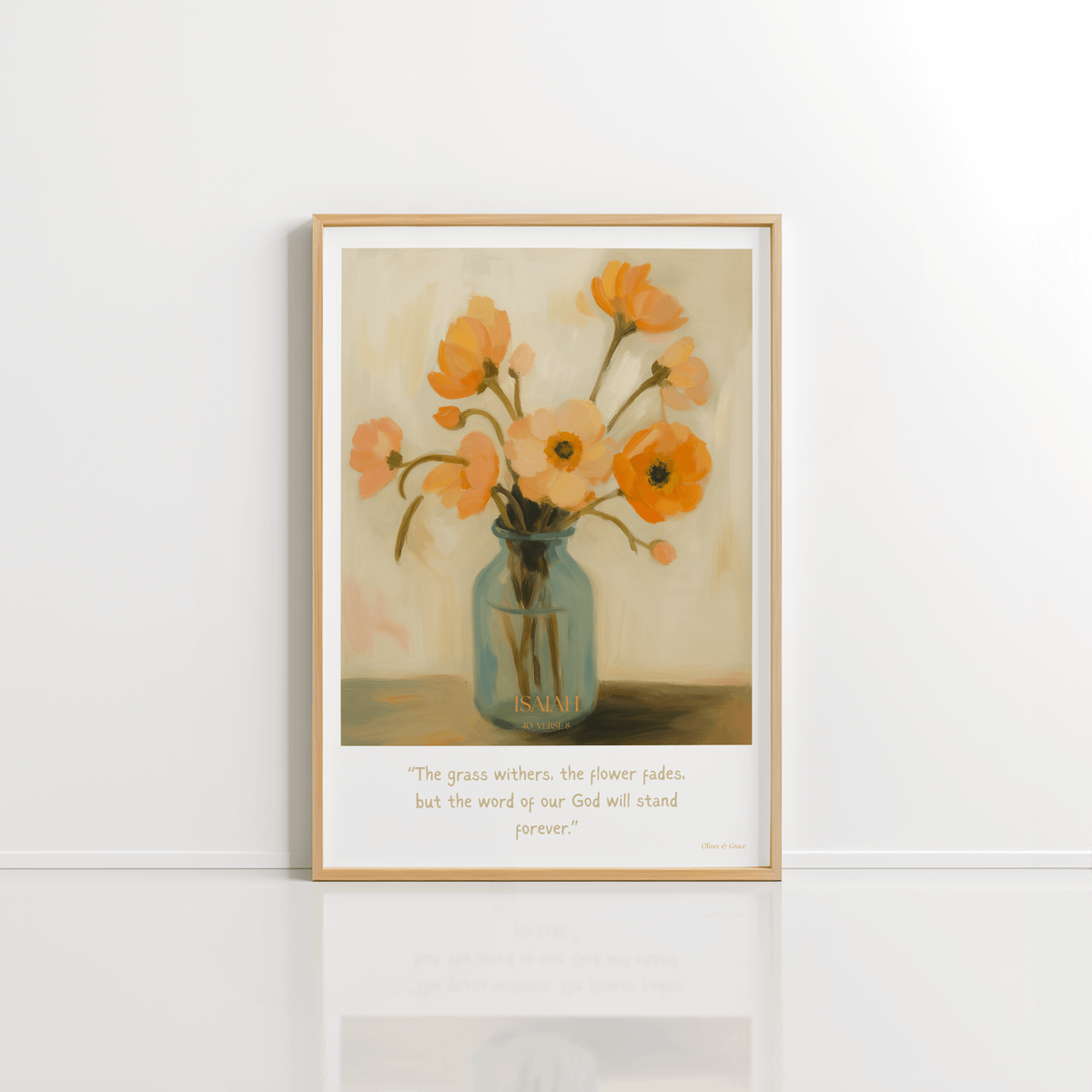 Wildflowers Isaiah 40:8 Christian wall art print by Olives & Grace fine art scripture print
