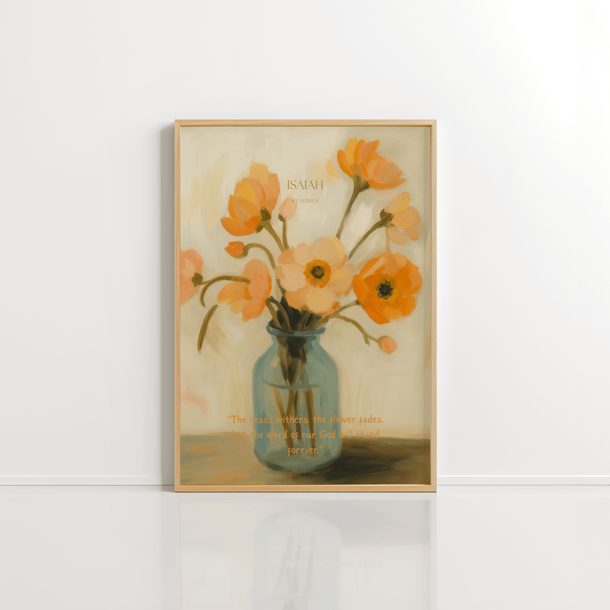 Wildflowers Isaiah 40:8 Christian wall art print by Olives & Grace fine art scripture print
