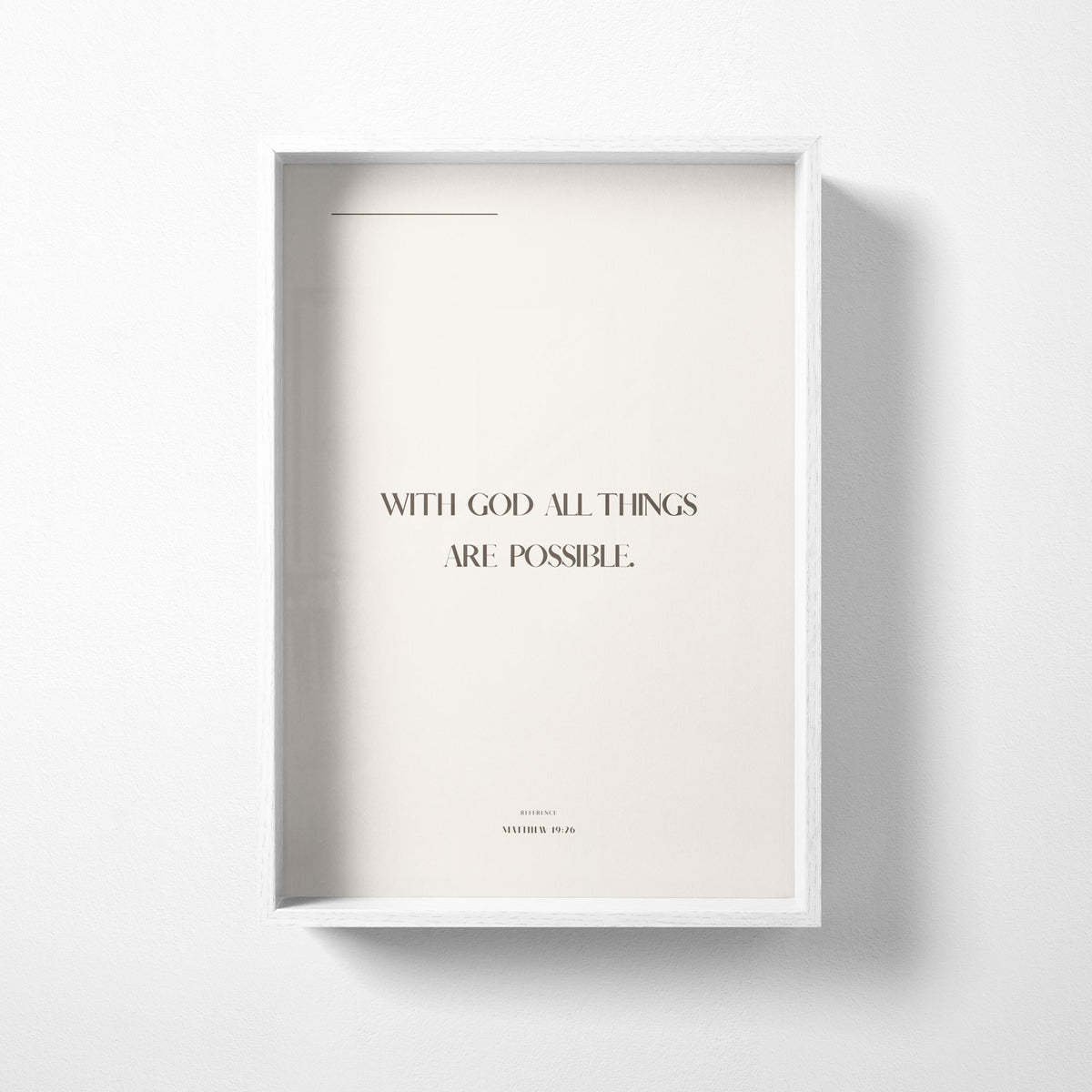 With God Matthew 19:26 Christian wall art print by Olives & Grace fine art scripture print