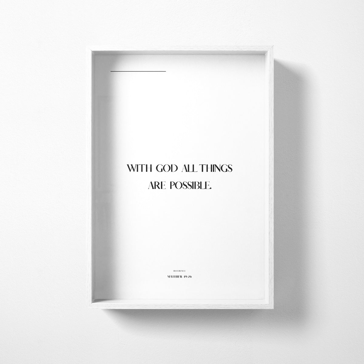 With God Matthew 19:26 Christian wall art print by Olives & Grace fine art scripture print